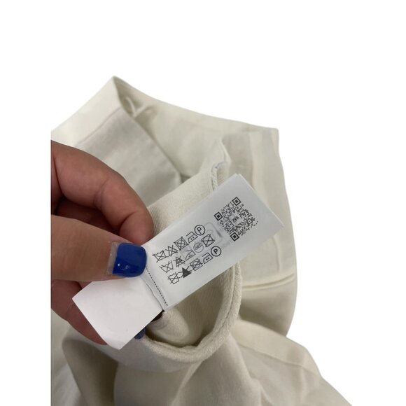 Zara Womens Pants Trousers Small White Pleated Wide Leg Linen Blend 2927/586 NWT - Picture 11 of 15